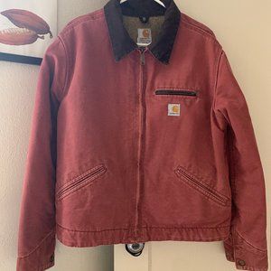 Carhartt Detroit Jacket Sandstone Sherpa Lined Vintage Large